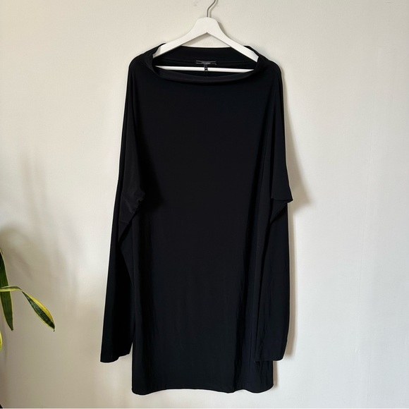 NWT Norma Kamali All In One Black Stretch Dress Convertible Long Sleeve Size XL - Picture 3 of 8